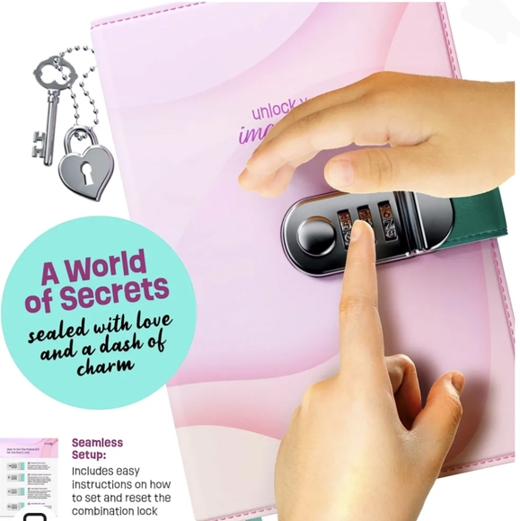 Secret Diary Set with Lock for Girls - Kids Locking Journal for Teens, Tweens - Picture 6 of 14